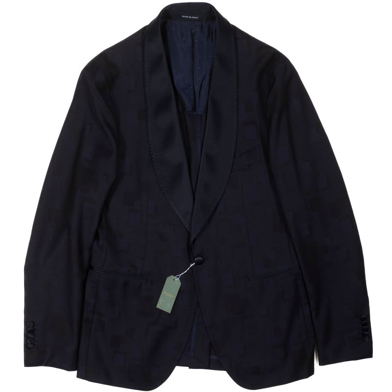 Tagliatore Navy Patterned Dinner Jacket