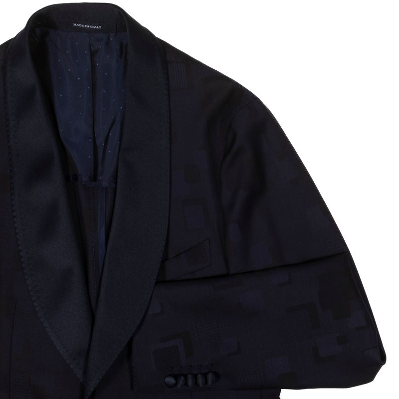 Tagliatore Navy Patterned Dinner Jacket