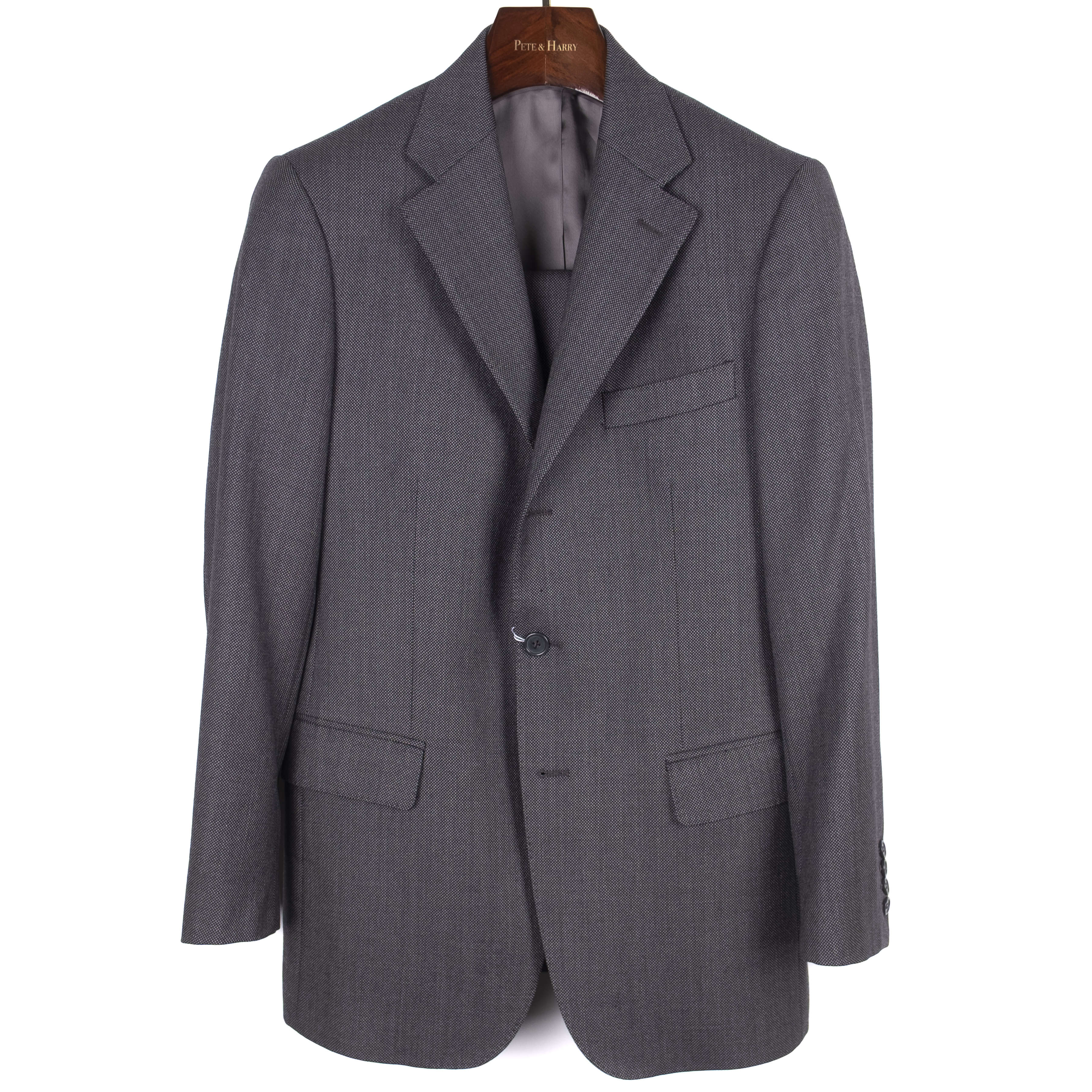 Grey Birdseye Weave Suit