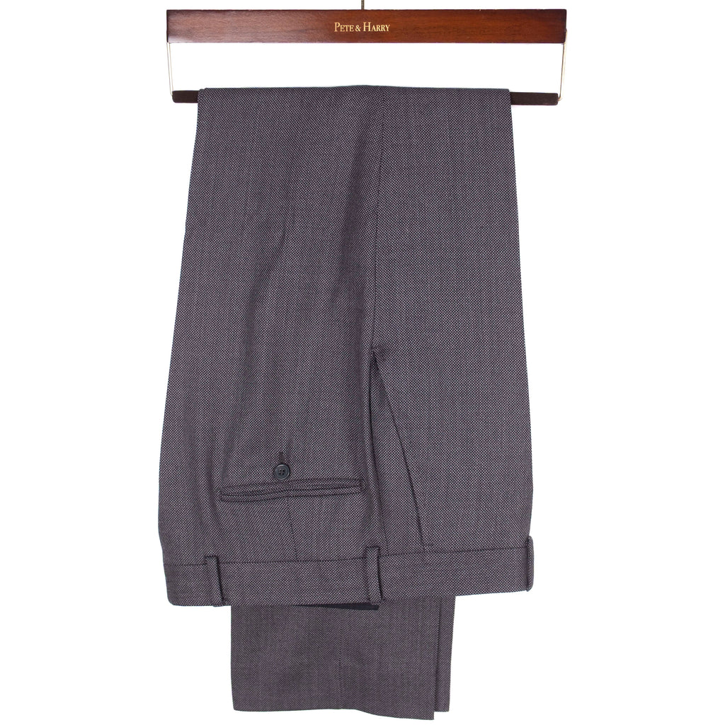Grey Birdseye Weave Suit