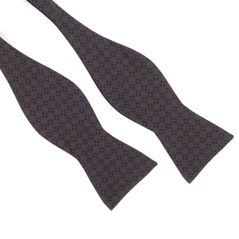 Gierre Milano Brown Bow Tie with Check