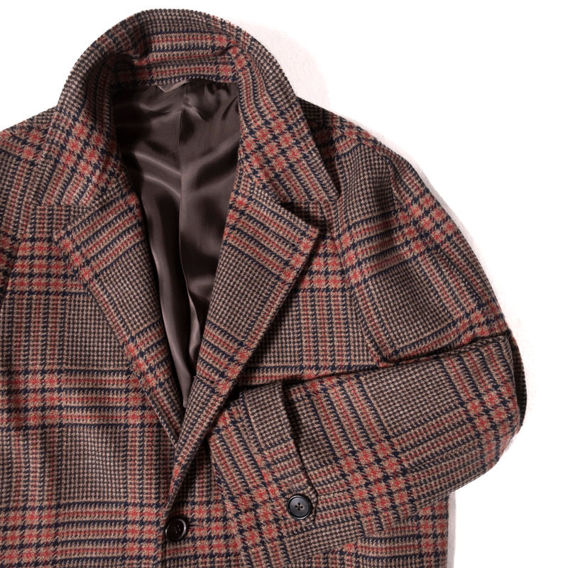 Neapolitan Hand Tailored Vitale Barberis Canonico Checked Wool Coat