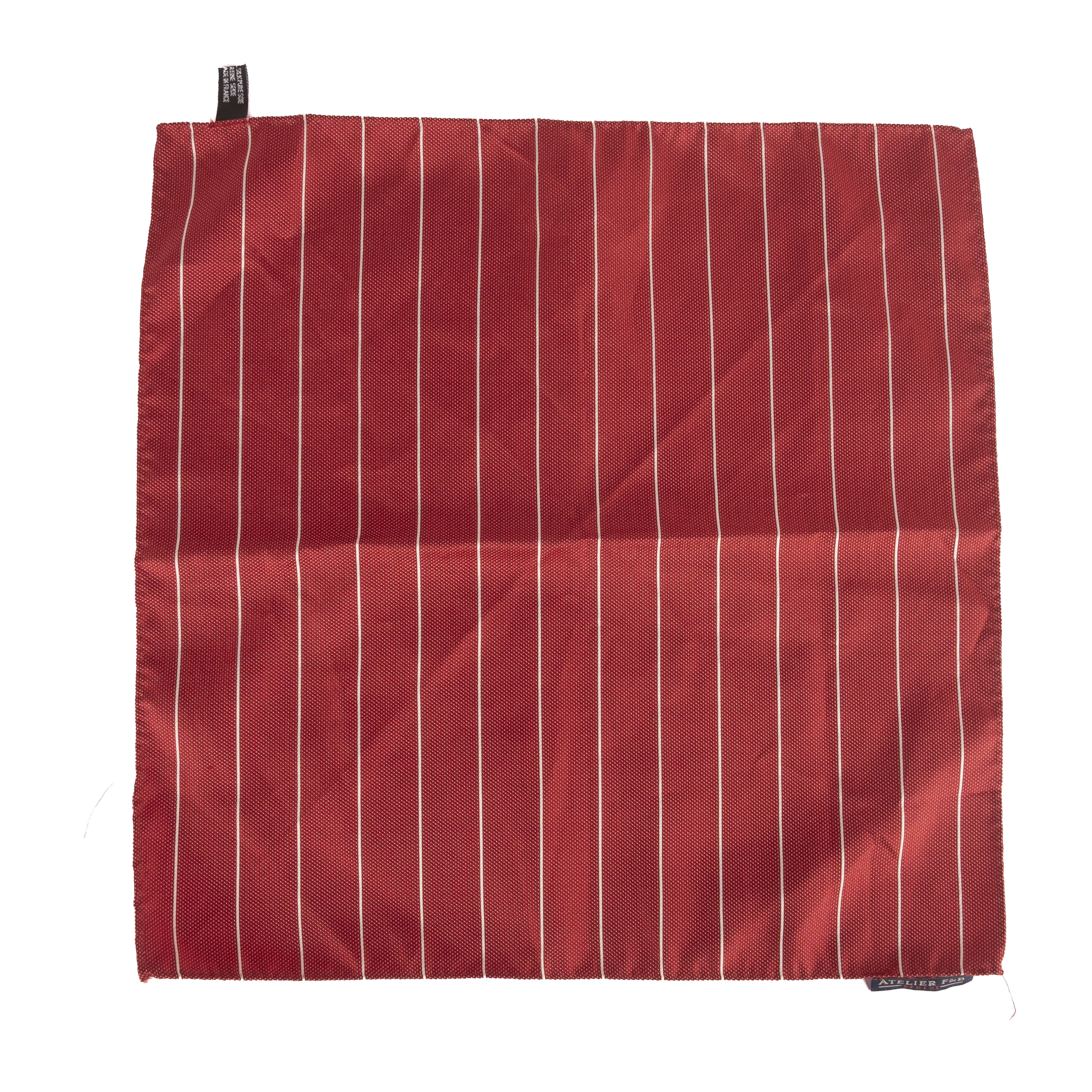 Red Striped Pocket Square