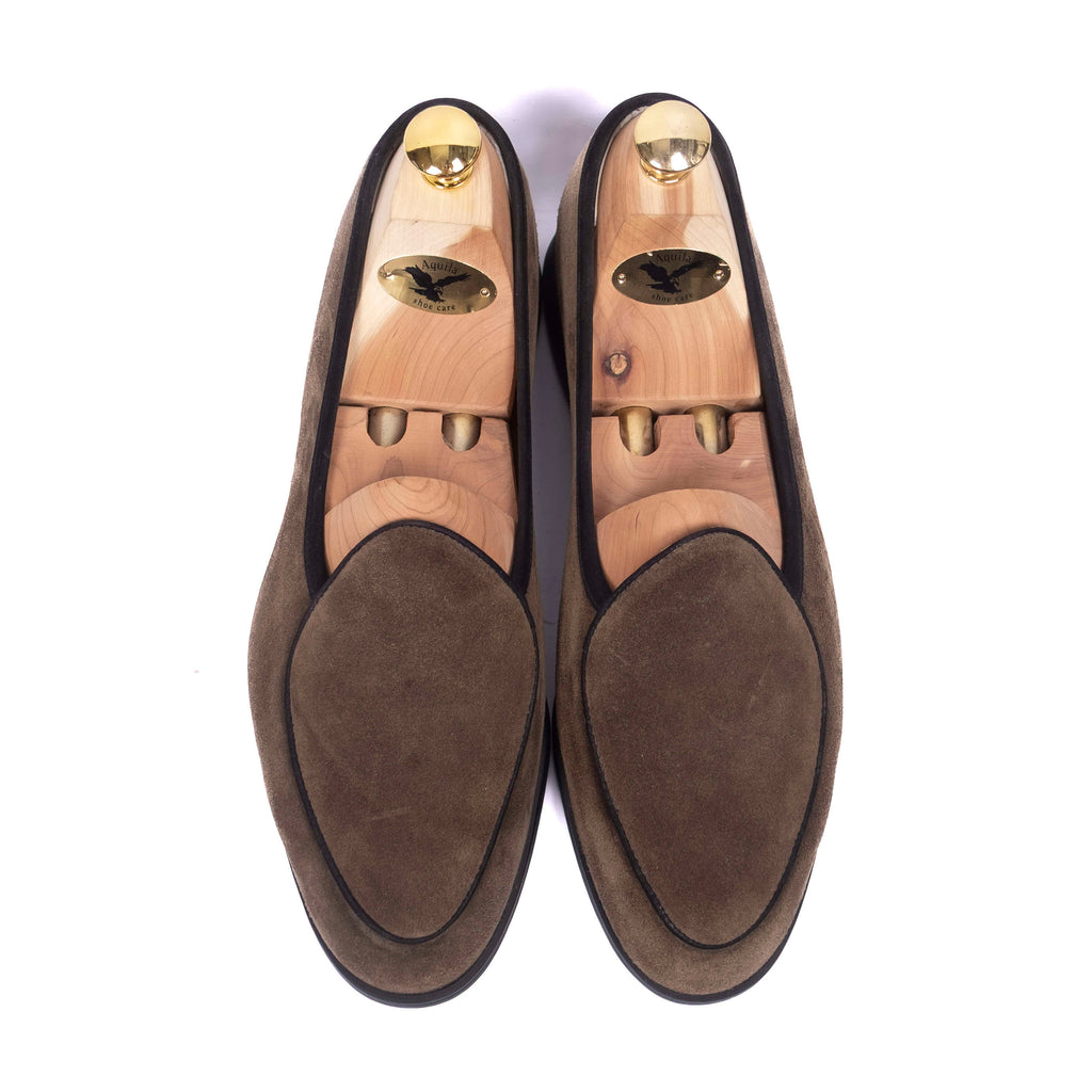 Taupe Suede Belgian Loafers