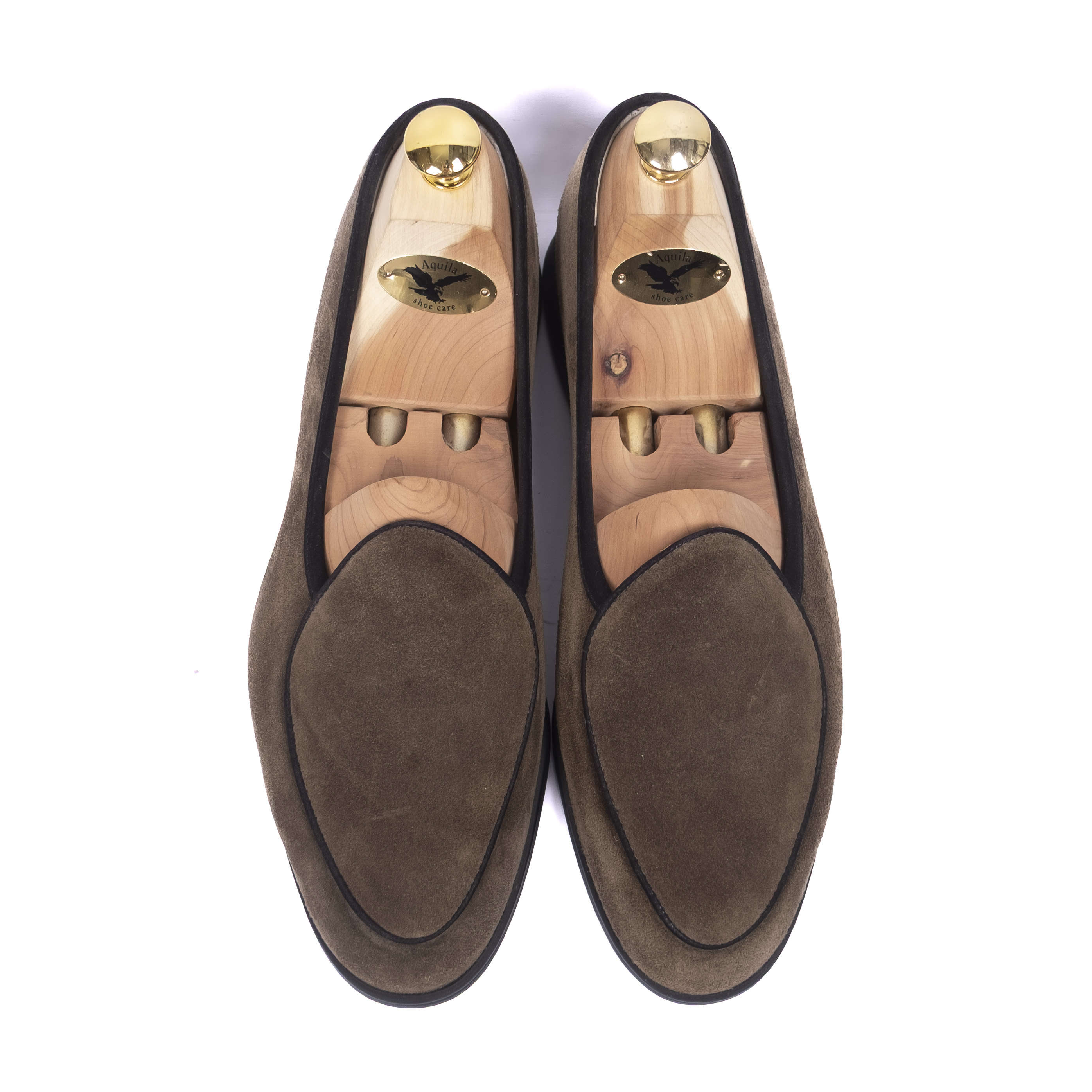 Taupe Suede Belgian Loafers