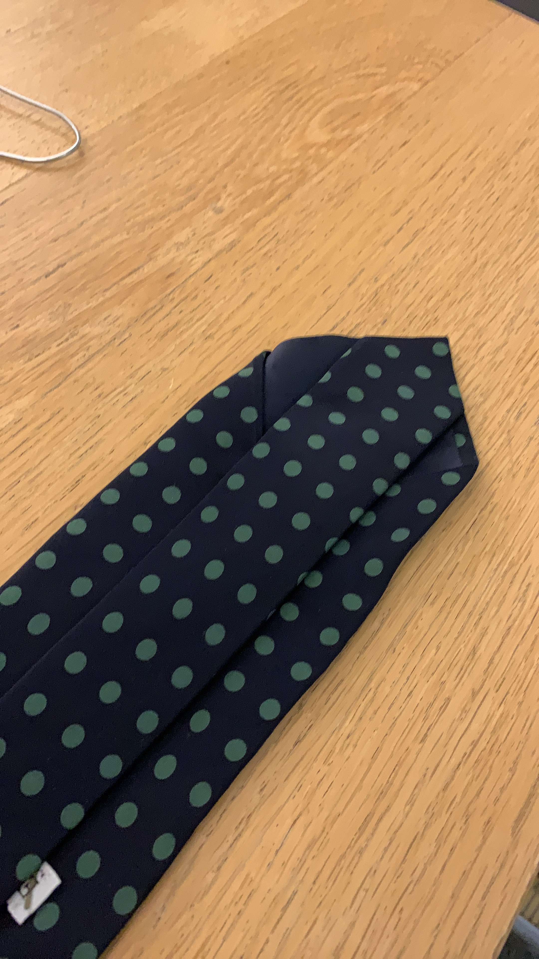Navy Green Dotted Tie