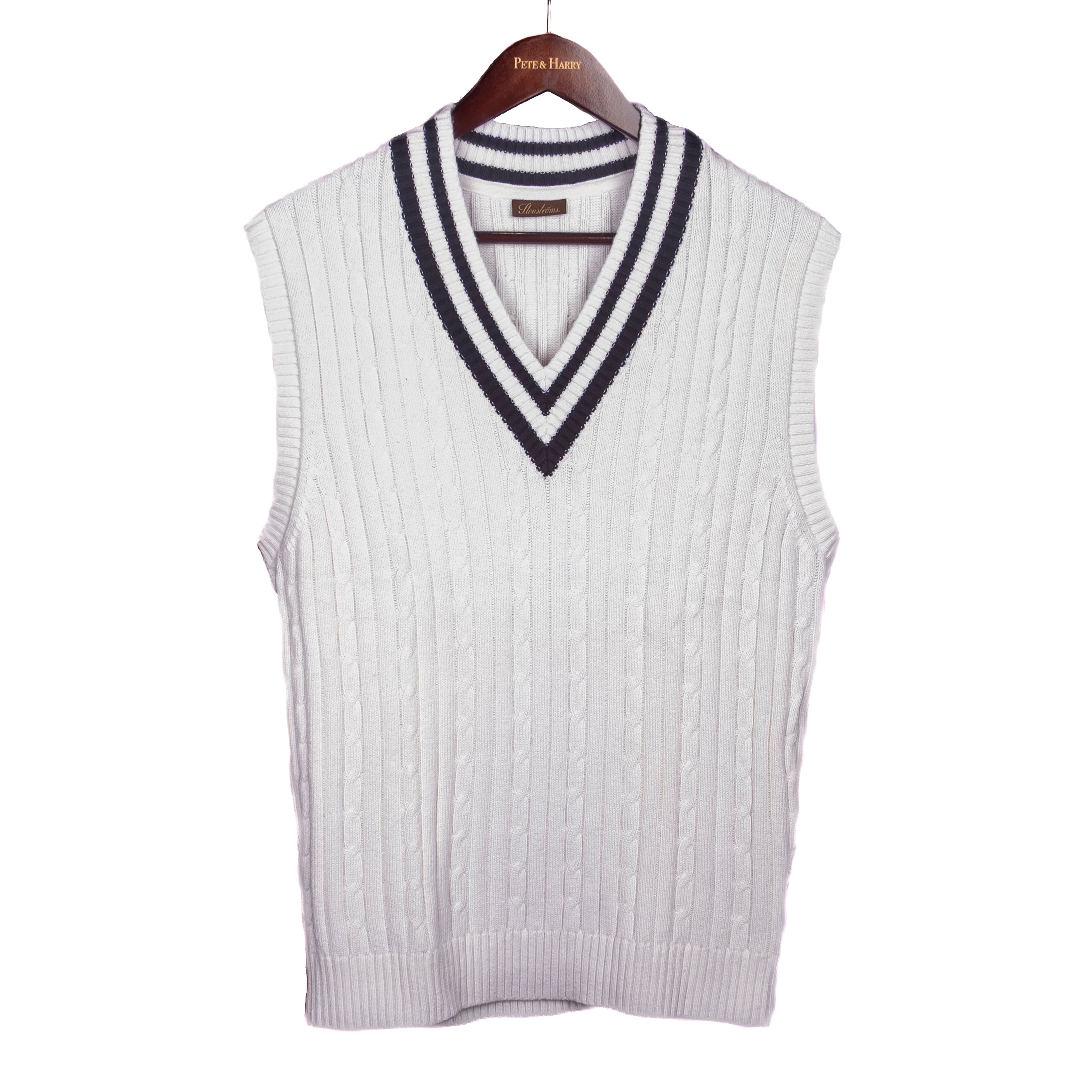 White Cableknit Slipover