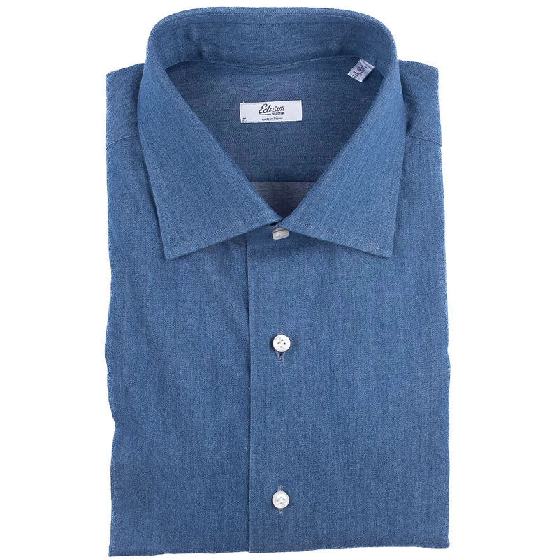 Neapolitan Hand Tailored Blue Denim Casual Shirt
