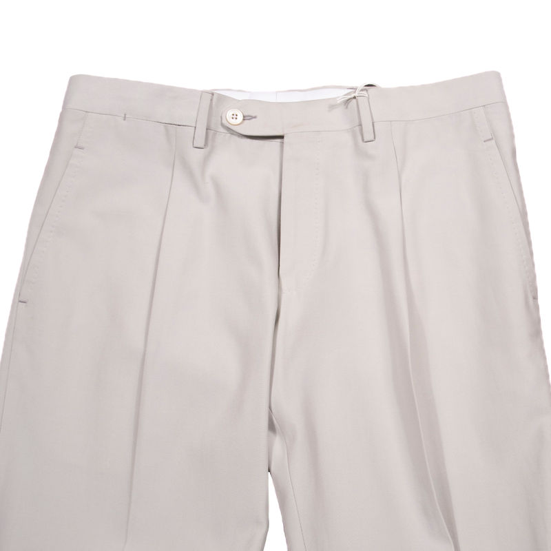 Neapolitan Hand Tailored Light Sage Cotton Trousers