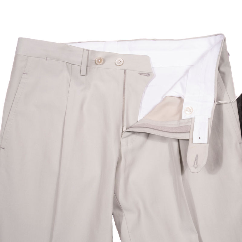 Neapolitan Hand Tailored Light Sage Cotton Trousers