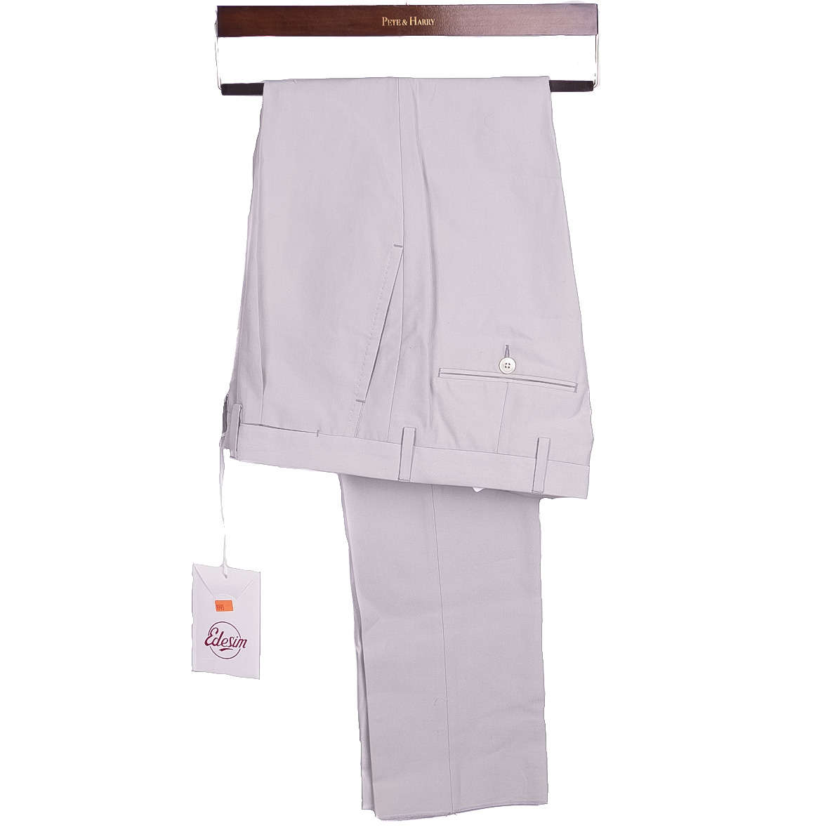 Neapolitan Hand Tailored Light Sage Cotton Trousers