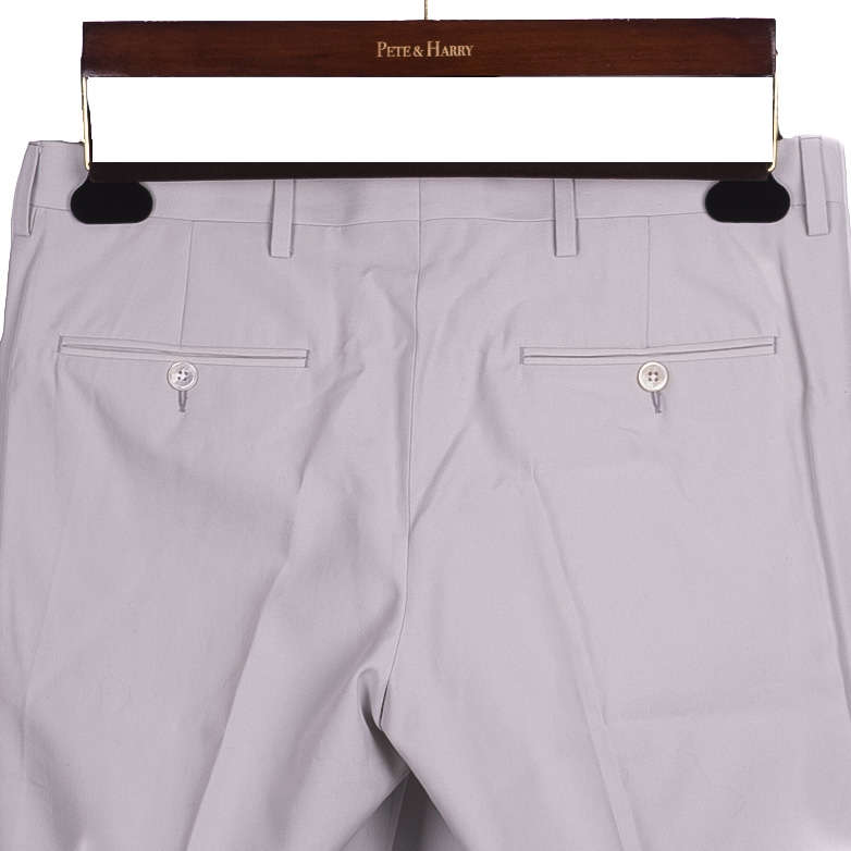 Neapolitan Hand Tailored Light Sage Cotton Trousers
