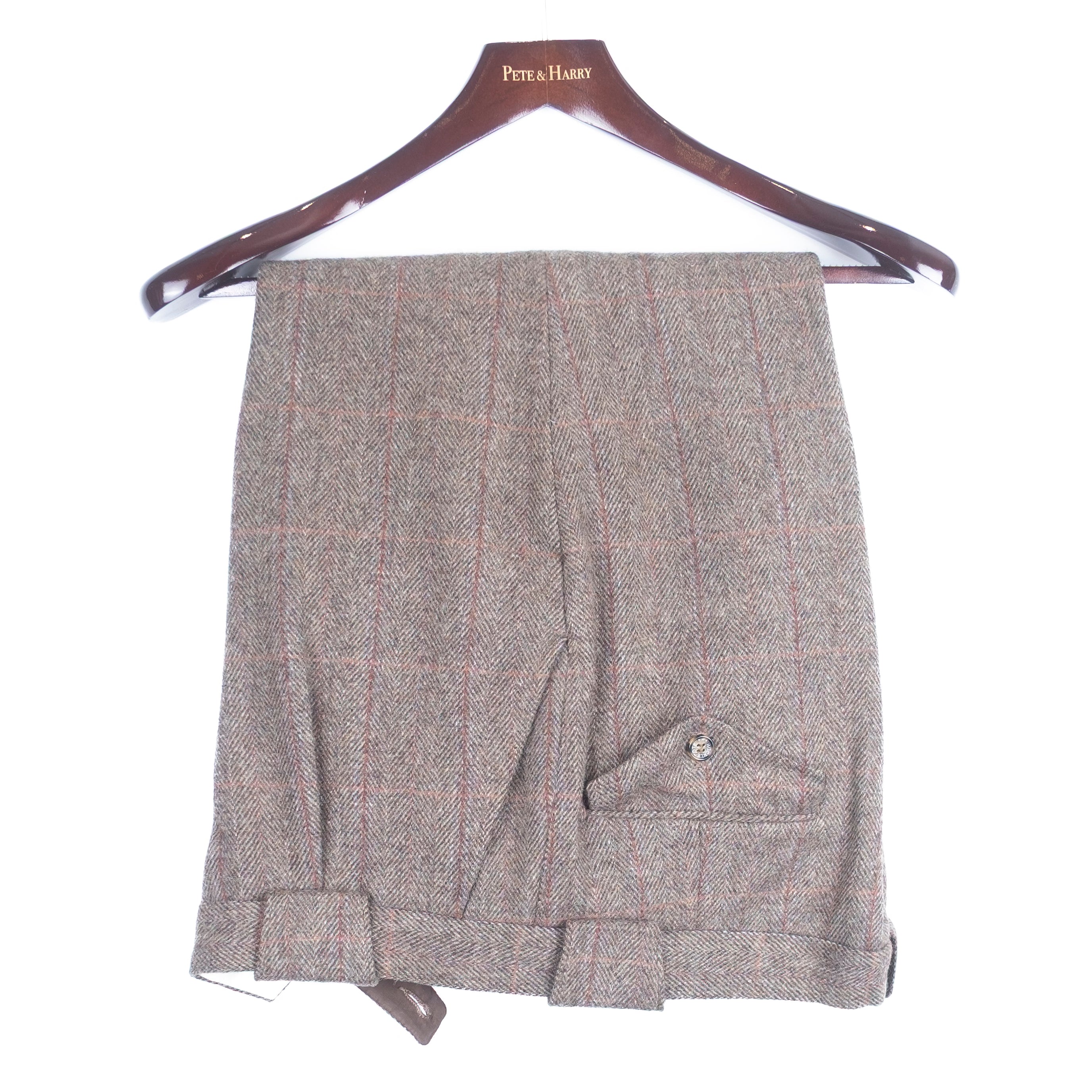 Brown Windowpane Checked Tweed Hunting Suit with Breeks