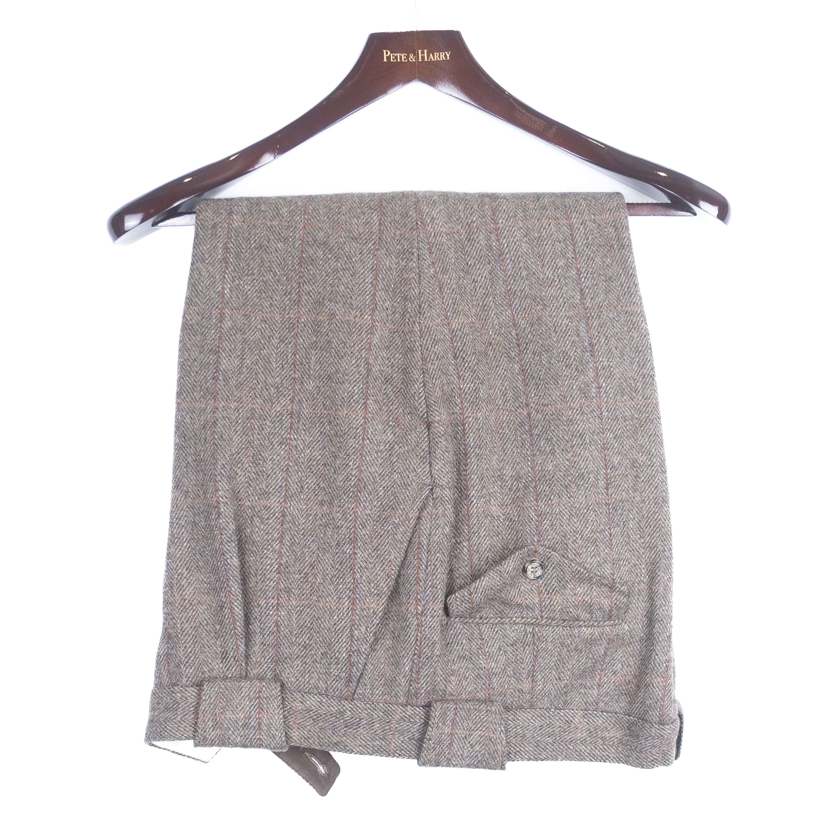 Brown Windowpane Checked Tweed Hunting Suit with Breeks