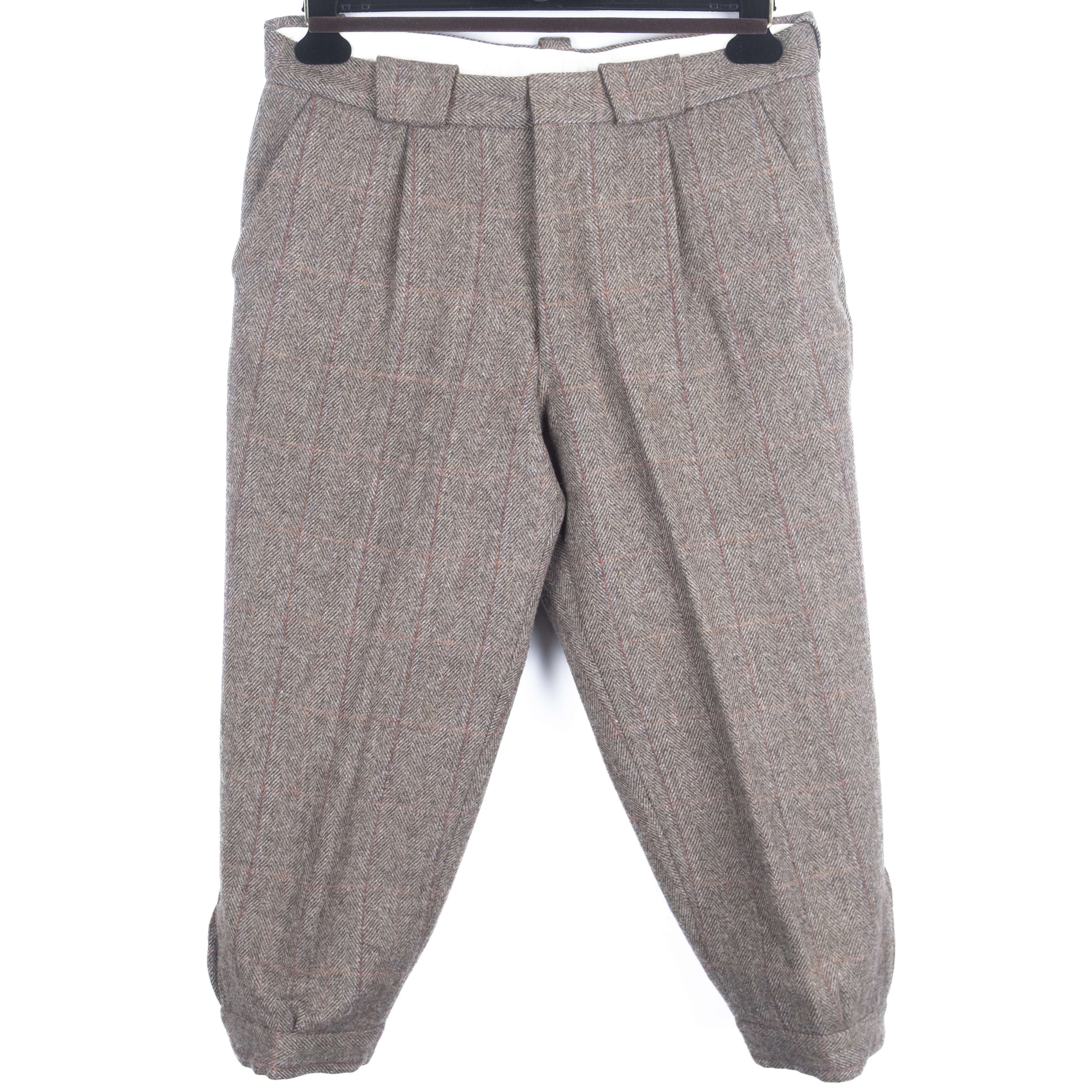 Brown Windowpane Checked Tweed Hunting Suit with Breeks