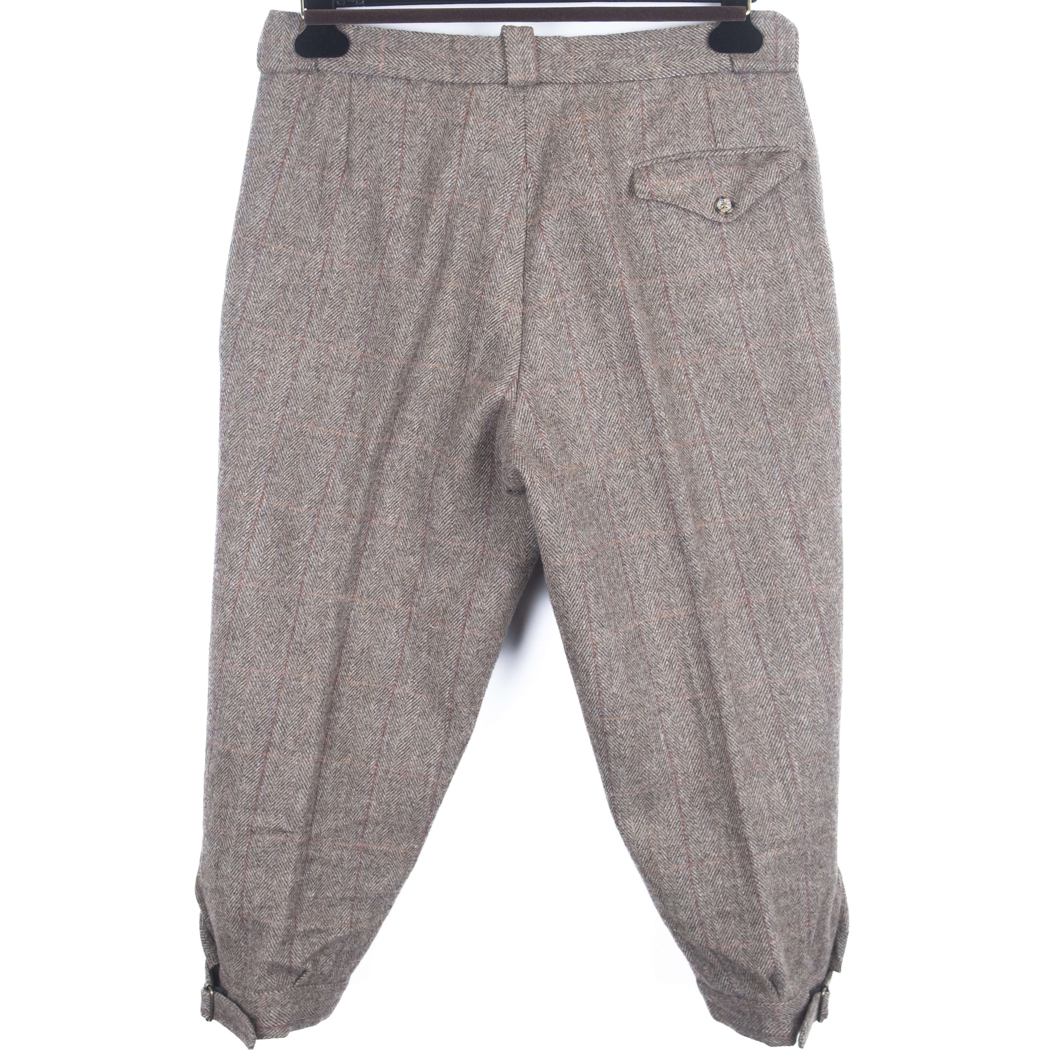 Brown Windowpane Checked Tweed Hunting Suit with Breeks