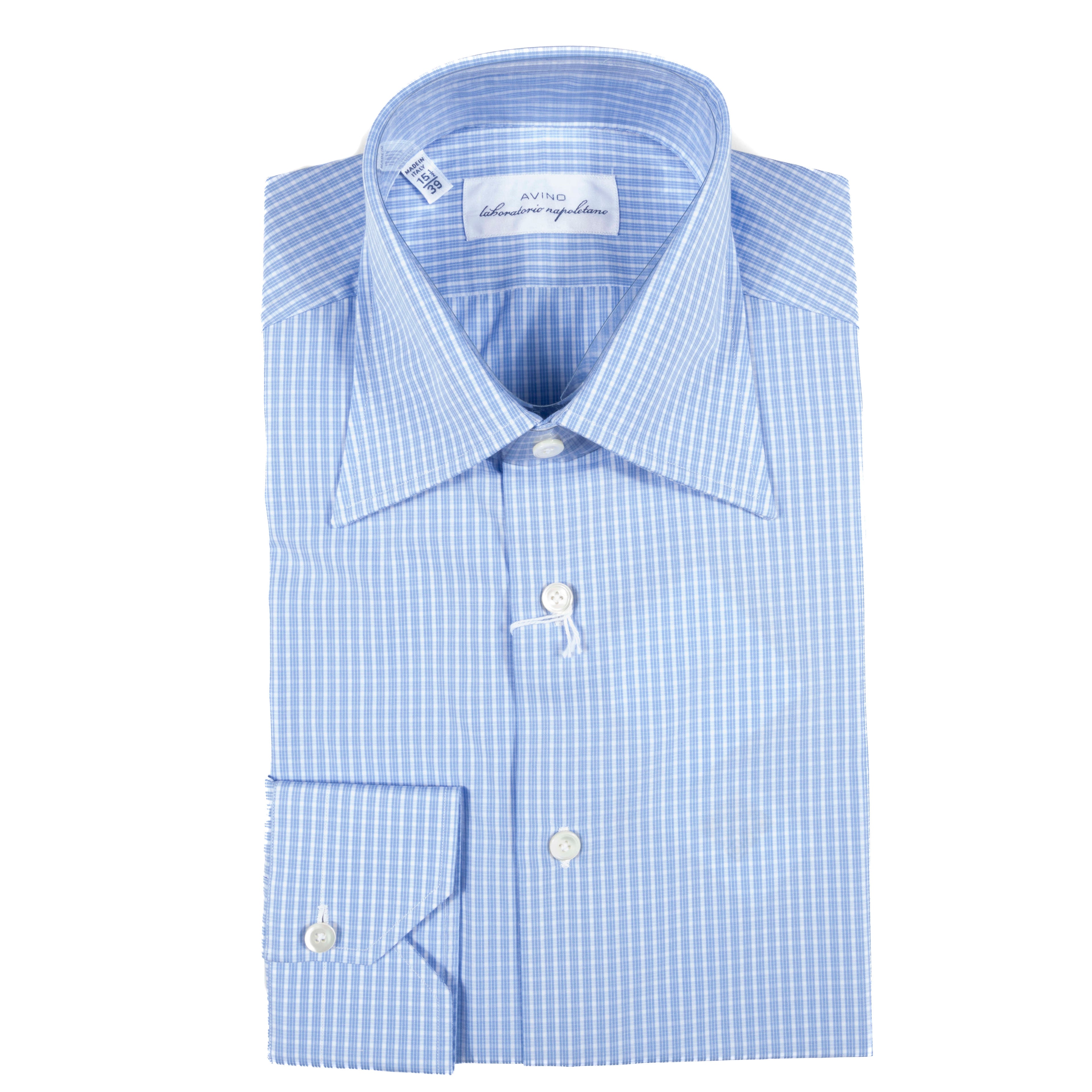 Light Blue Check Business Shirt 39