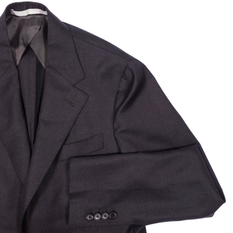 Neapolitan Hand Tailored Charcoal Business Suit Sz 46