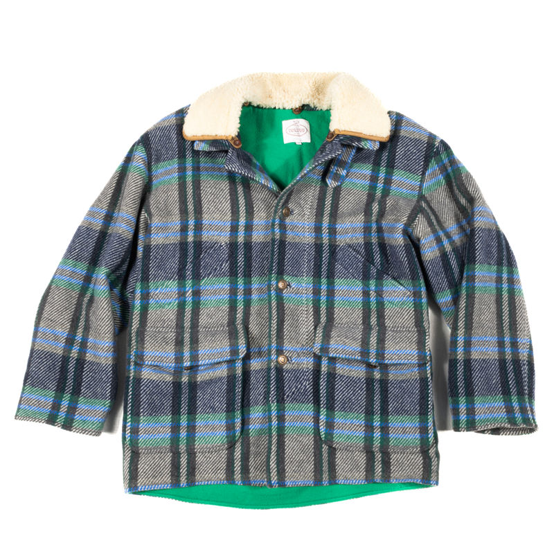 Tortue by Maurizio Baldassari Grey with Green and Blue checks Winter Jacket