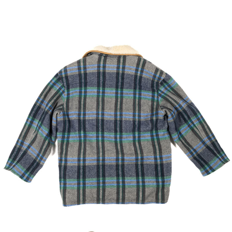 Tortue by Maurizio Baldassari Grey with Green and Blue checks Winter Jacket