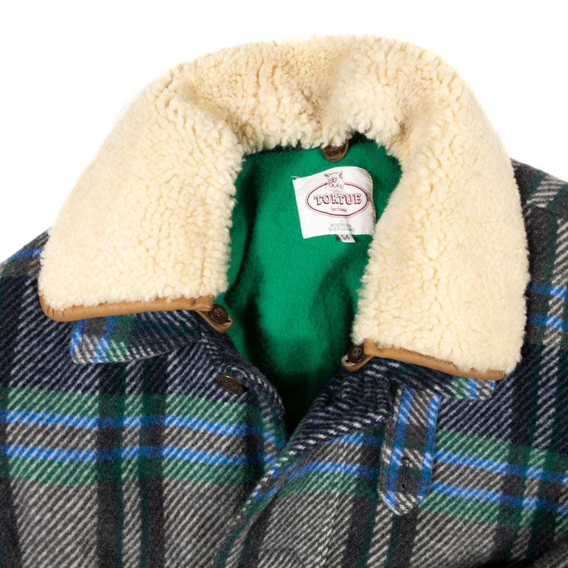 Tortue by Maurizio Baldassari Grey with Green and Blue checks Winter Jacket