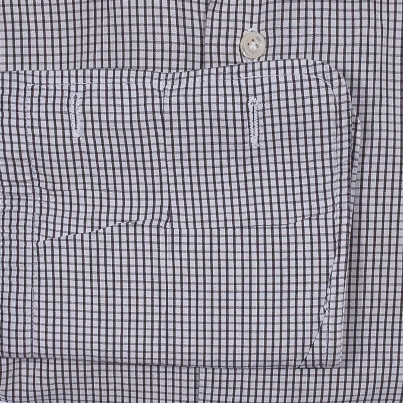 White with Grey Checks French Cuff Business Shirt