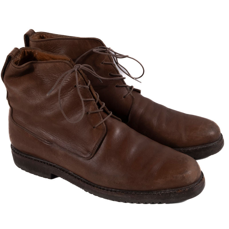 Salvatore Ferragamo Brown Derby Boots