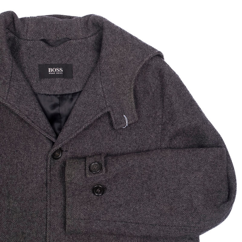 Grey Hooded Winter Coat