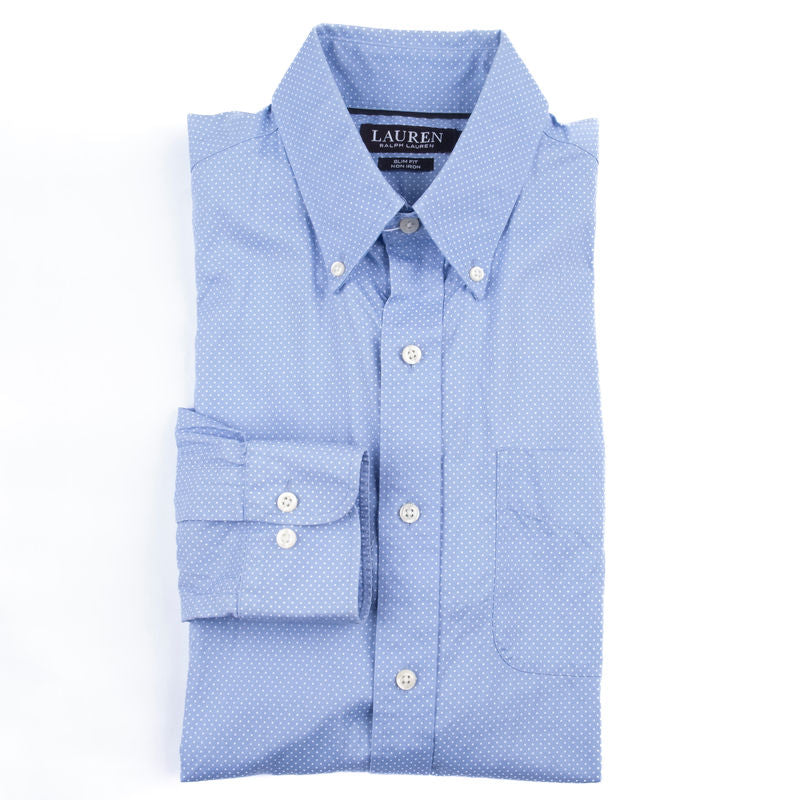 Blue with White dots Buttondown Shirt