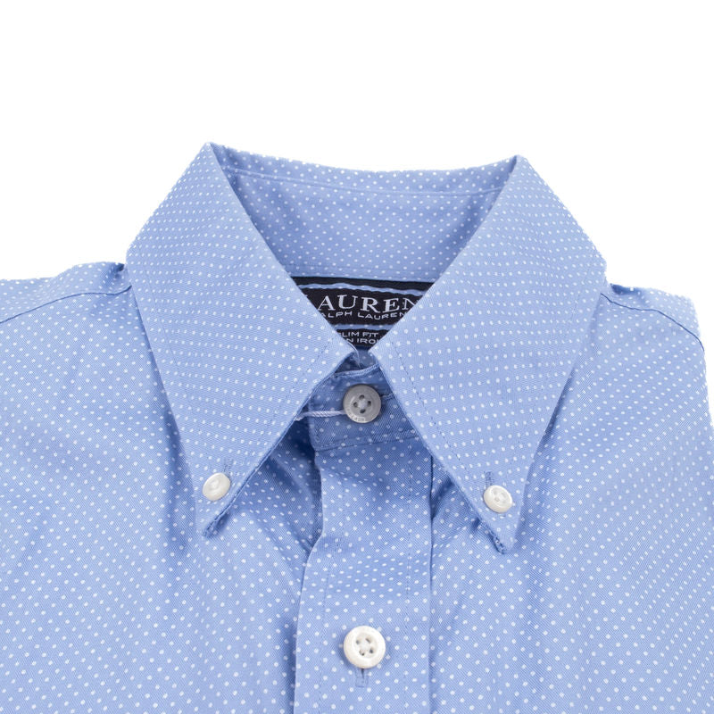 Blue with White dots Buttondown Shirt