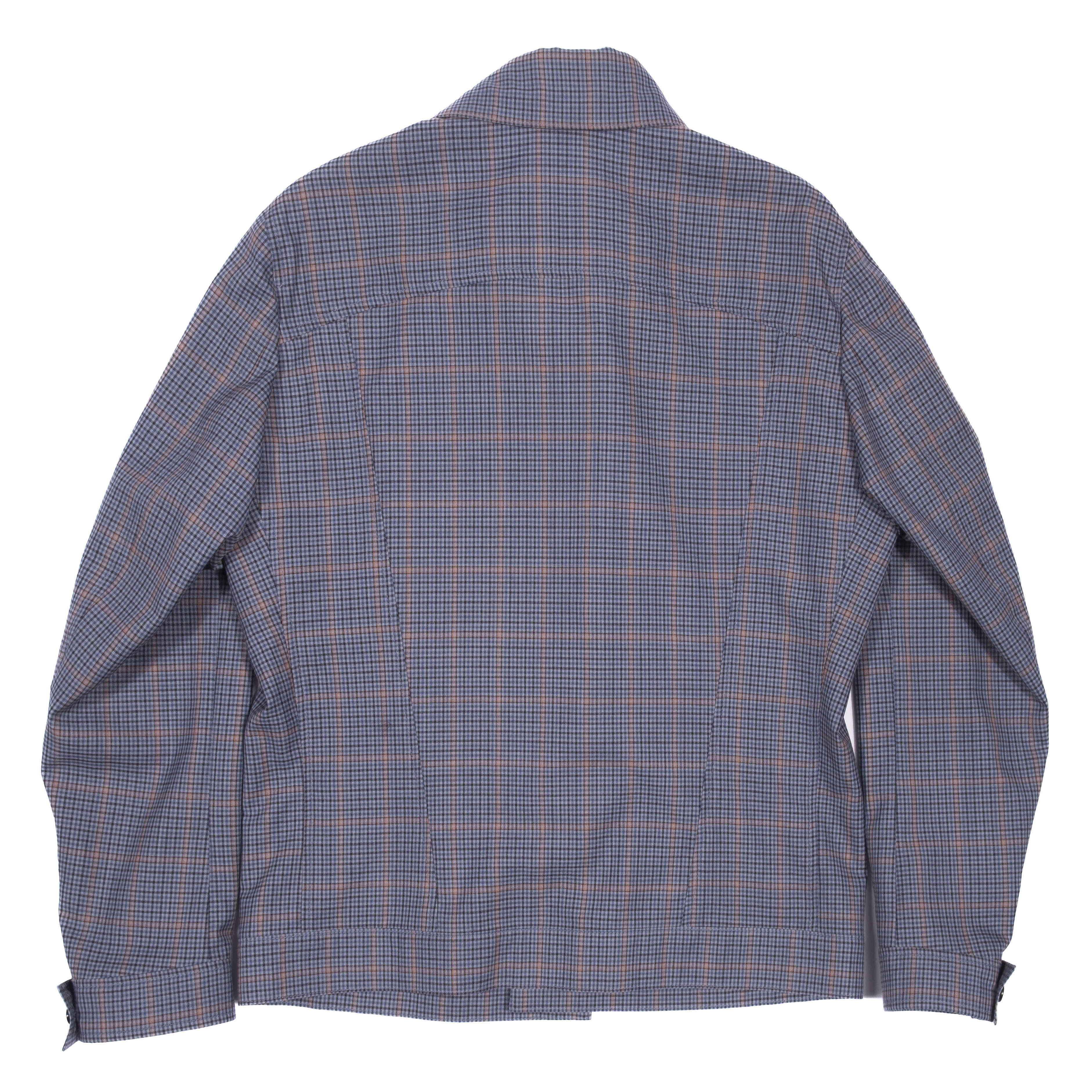 Neapolitan Hand Tailored Blue Check Holland & Sherry Summer Jacket Sz 52