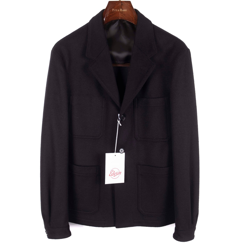 Est Retail Price 10 000 SEK - Eduardo de Simone Black Wool/Cashmere Utility Jacket Sz 50