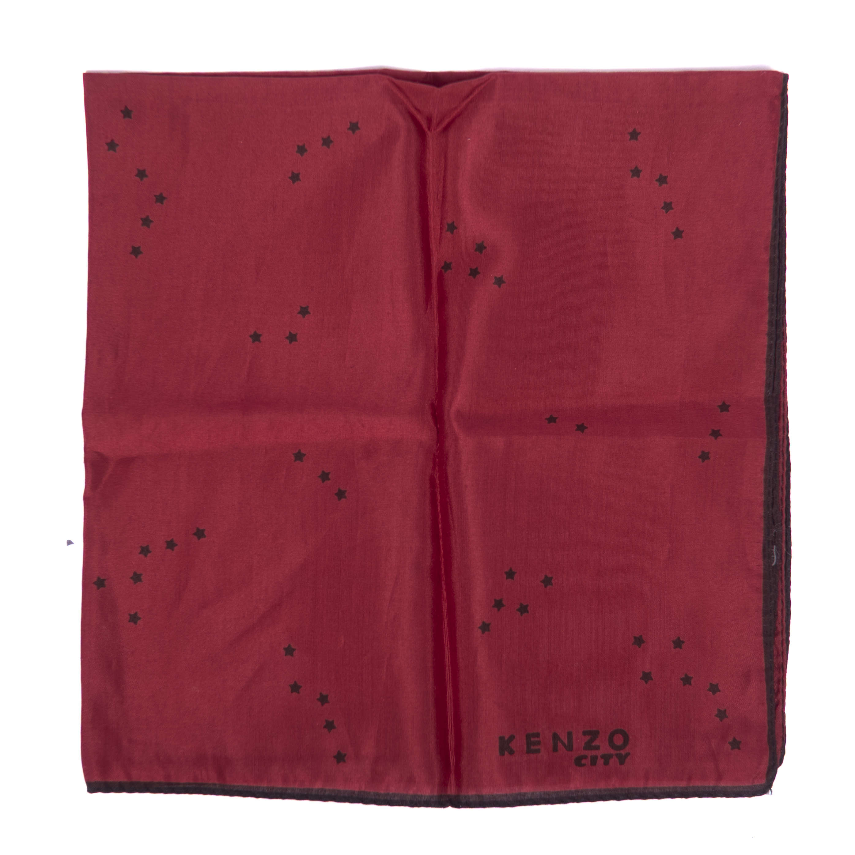 Red Pocket Square with Black Stars