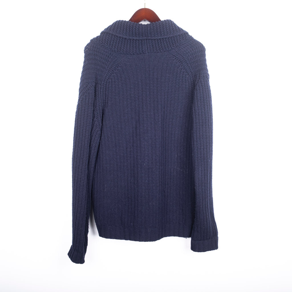 Navy Shawl Collar Cardigan