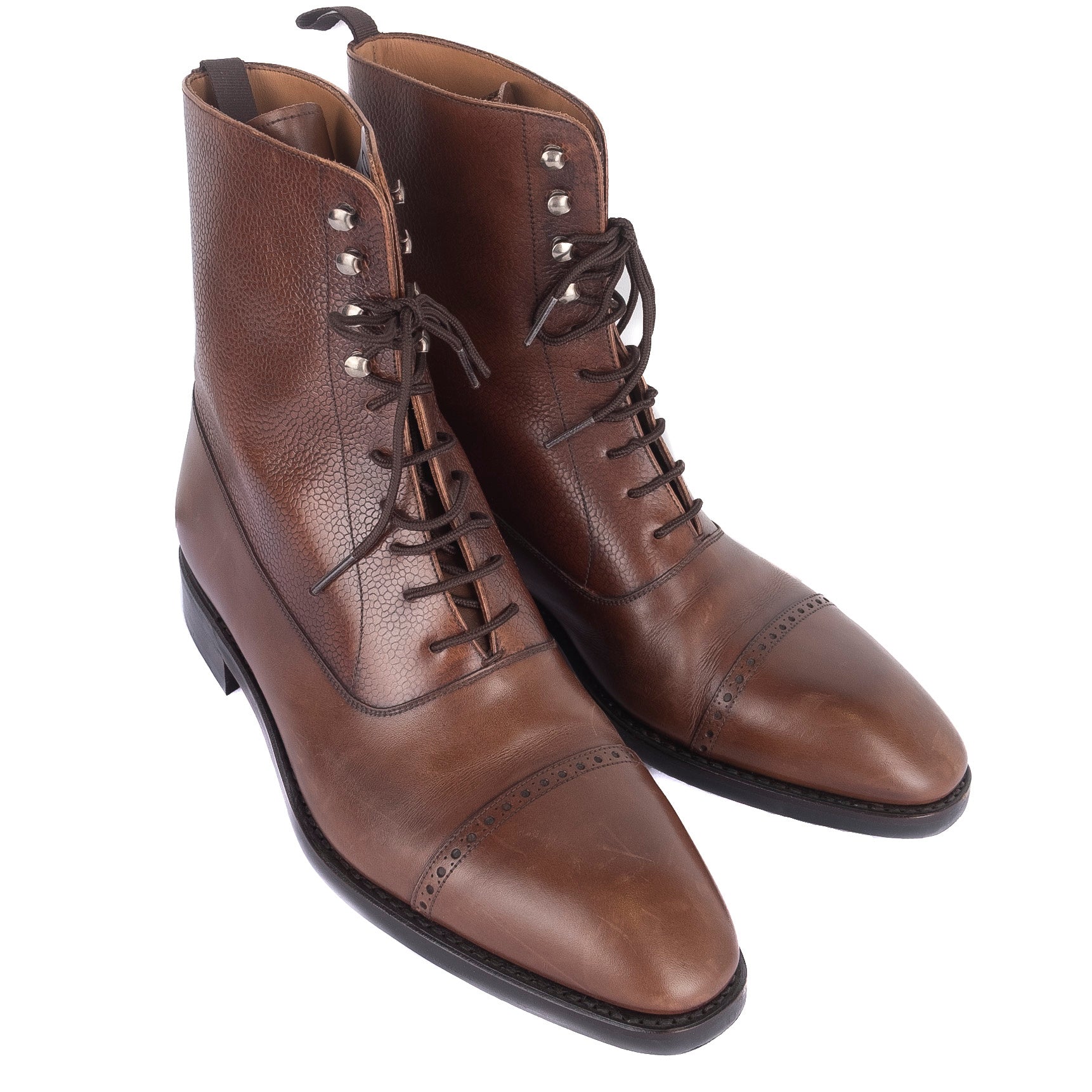 Box Calf Brown Brogue Boots