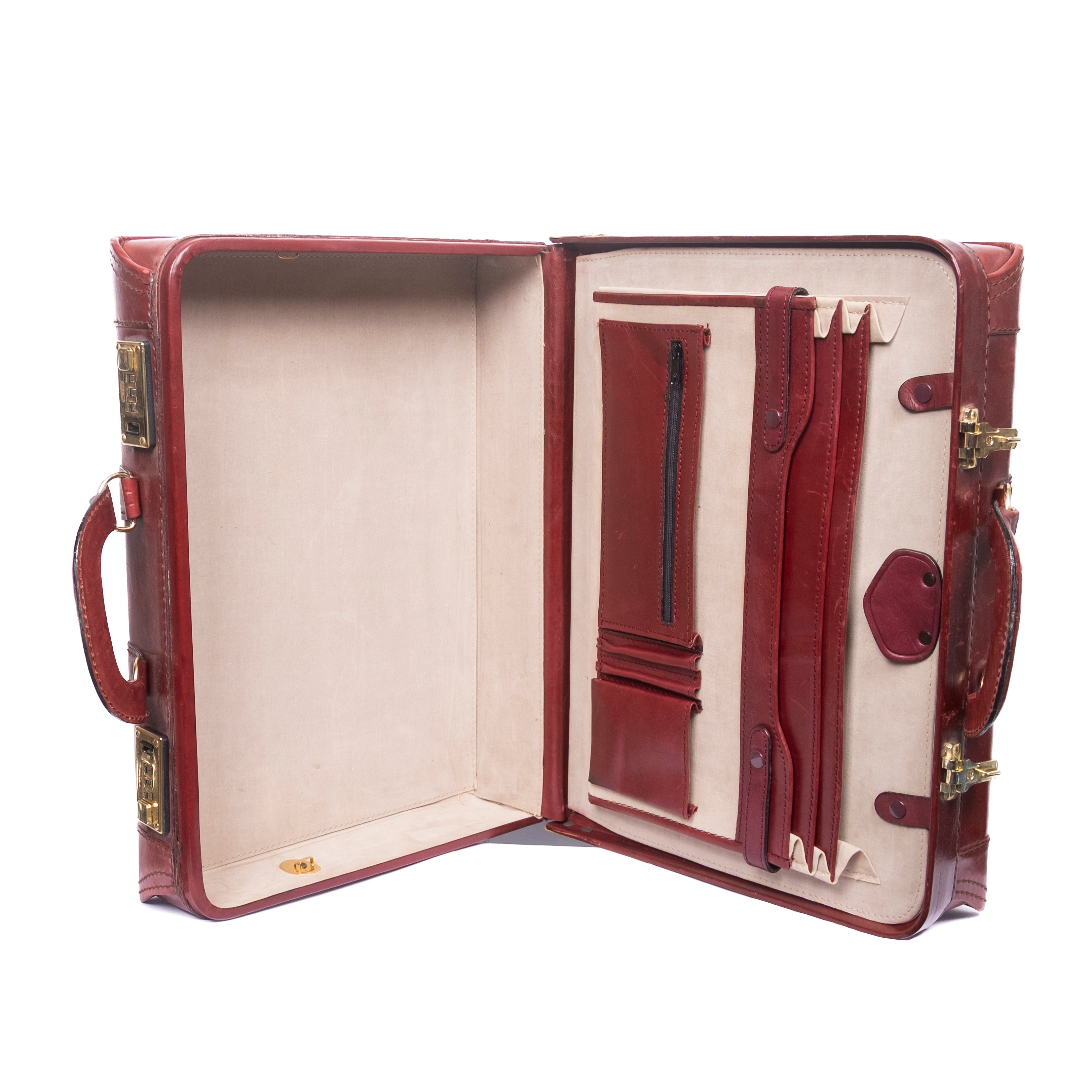 Exclusive Like-New Vintage Burgundy Leather Bag