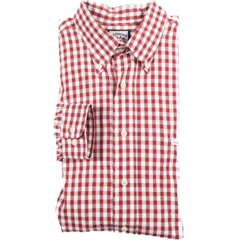 Faconnable Red and white checks Buttondown Shirt