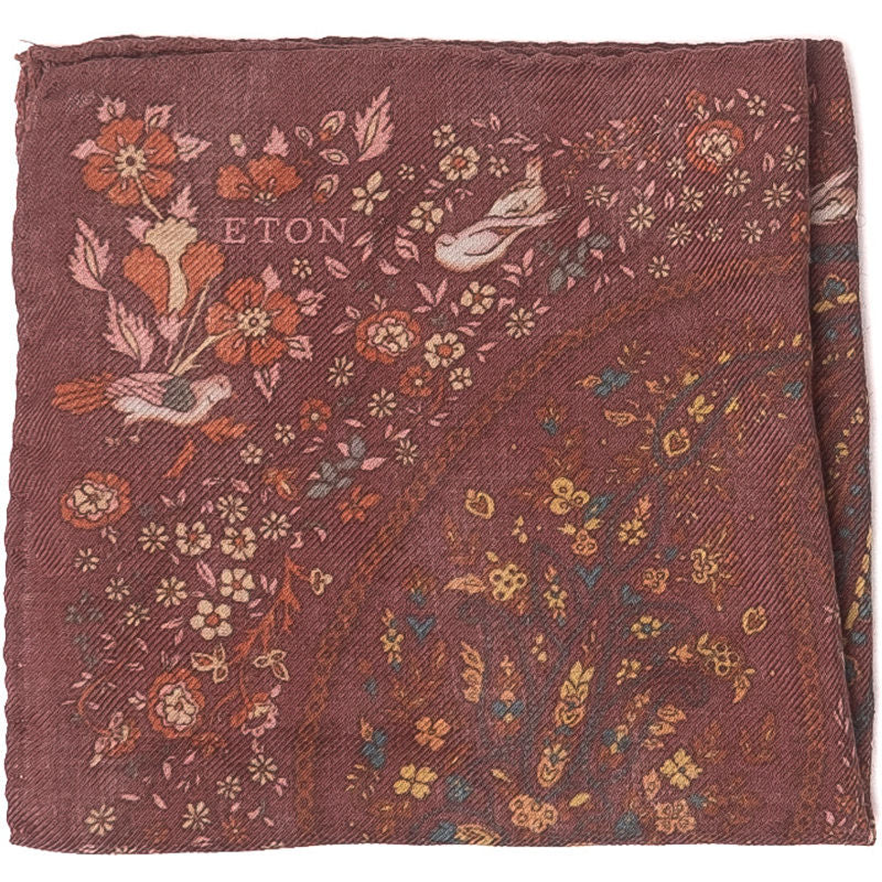Burgundy Patterned Pocket Square