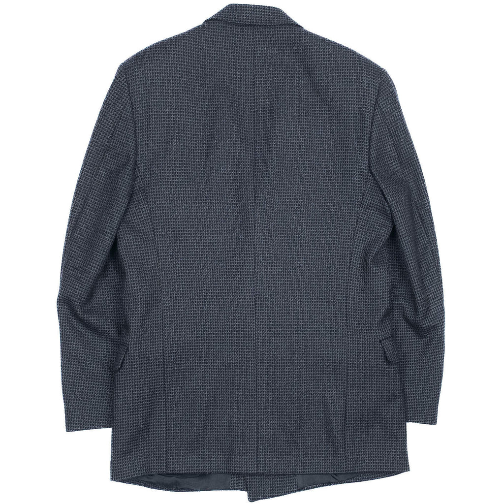 Blue Patterned Double Breasted Sport Coat