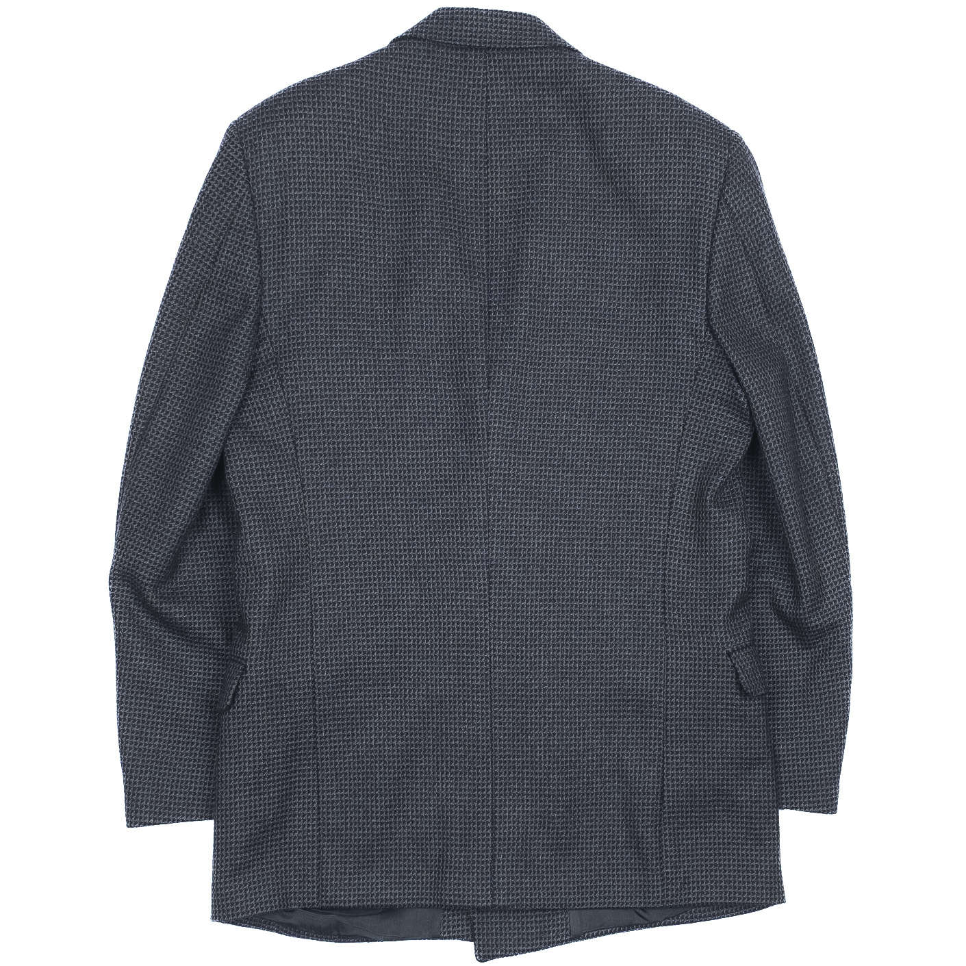 Blue Patterned Double Breasted Sport Coat