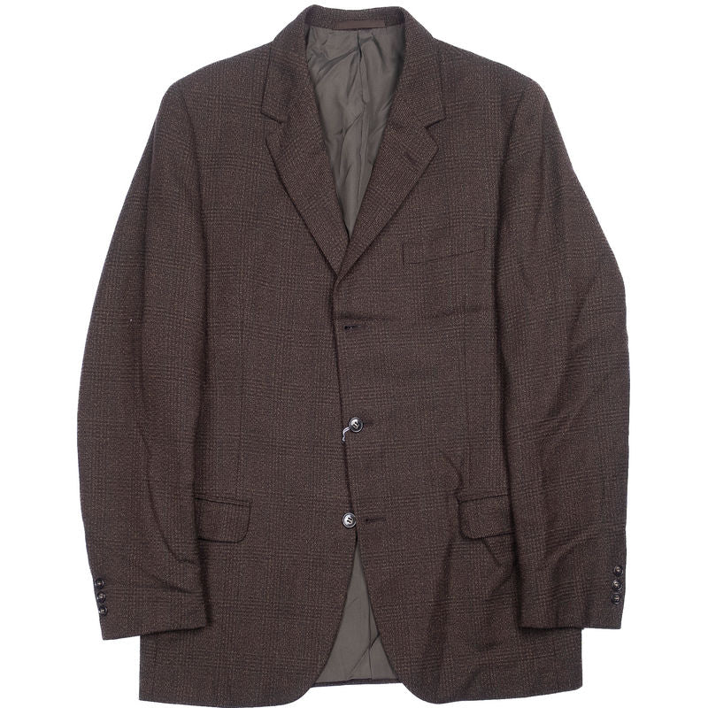 Brown with Green Check Wool Sport Coat Sz 52