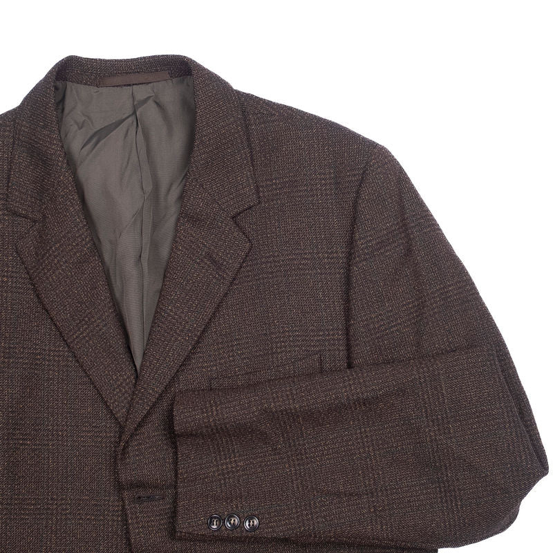Brown with Green Check Wool Sport Coat Sz 52