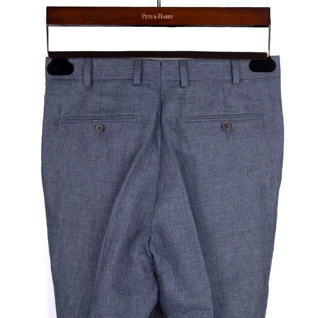 Blue 3 Piece Linen Suit