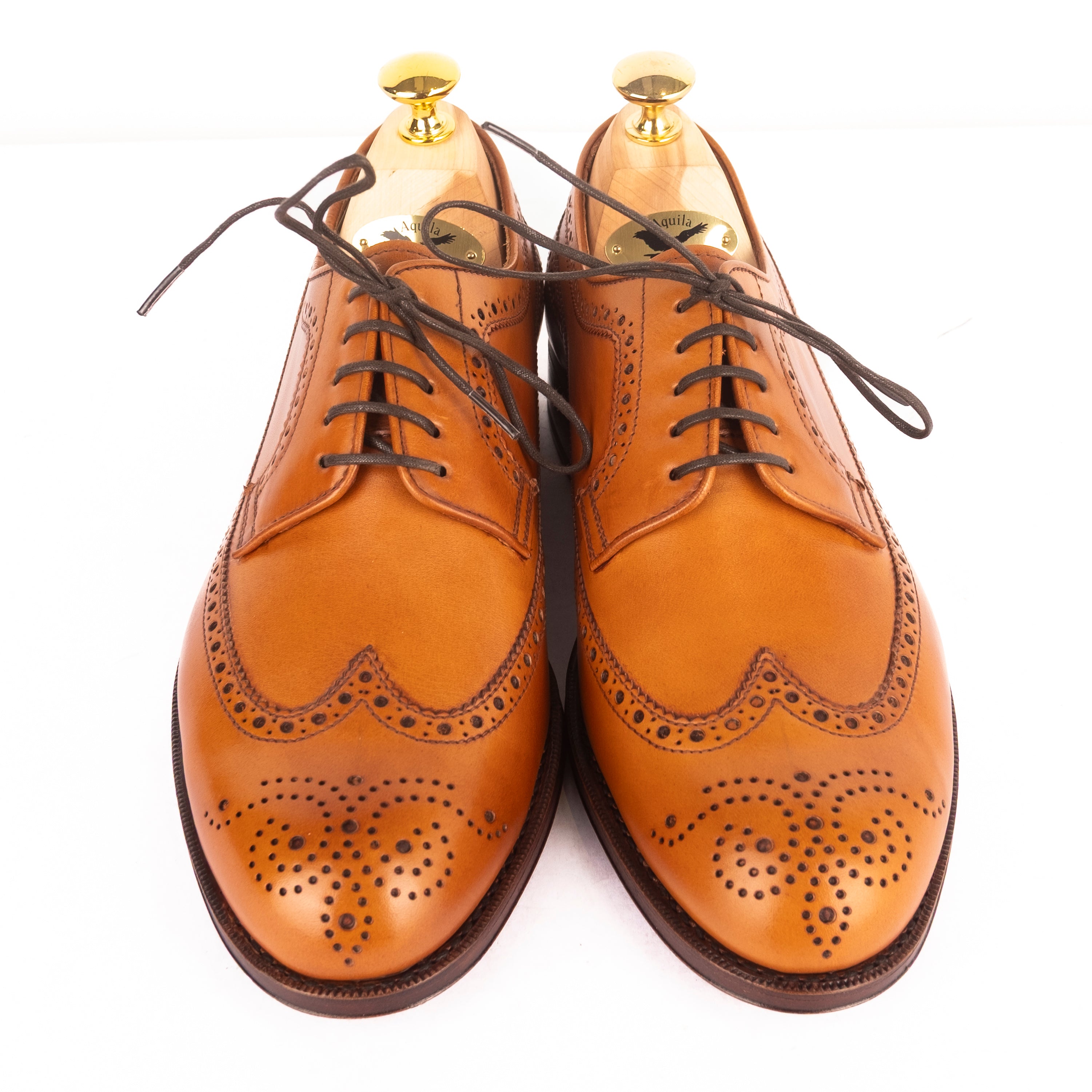 Box Calf Cognac Brogue Derbies