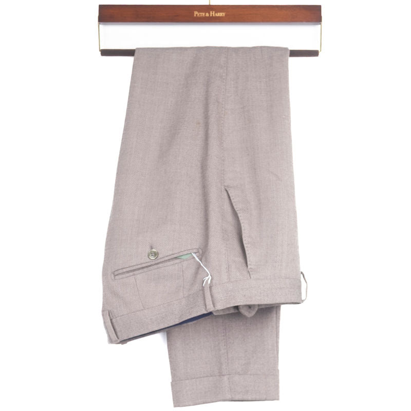 Grey Cotton Casual Trousers