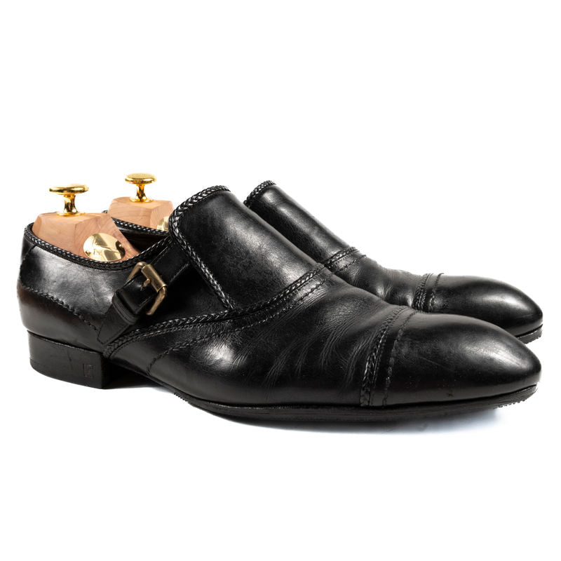 Louis Vuitton Black Single Monkstraps