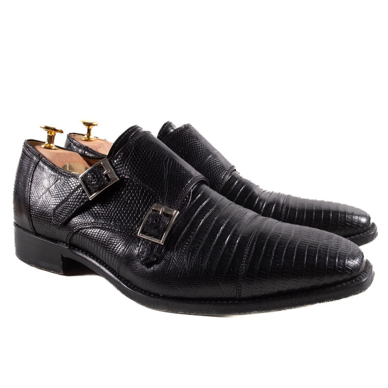 Cordwainer Black Lizard Double Monkstrap