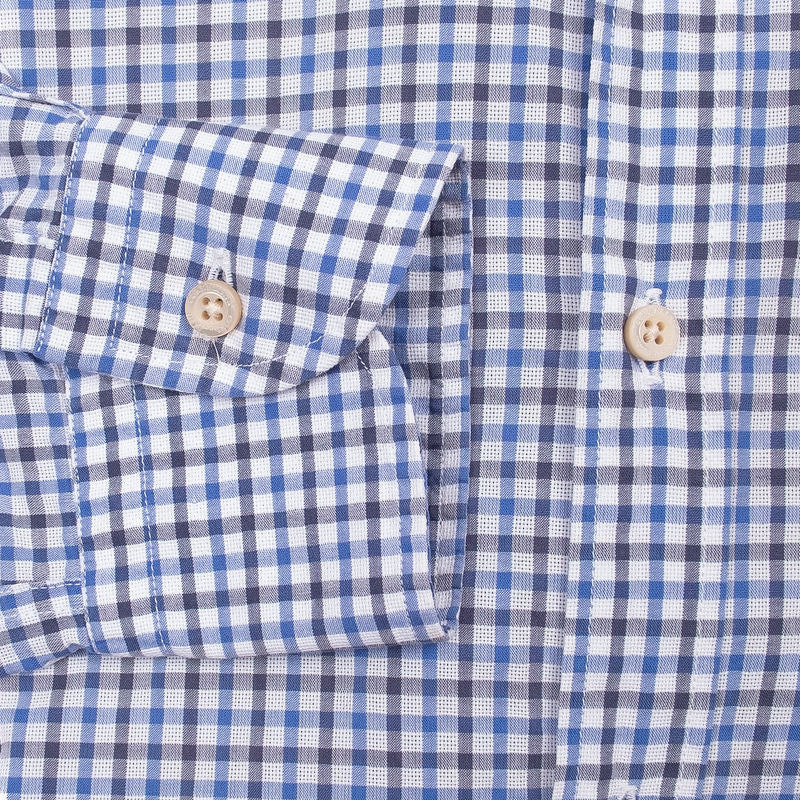Blue and Grey Gingham Shirt