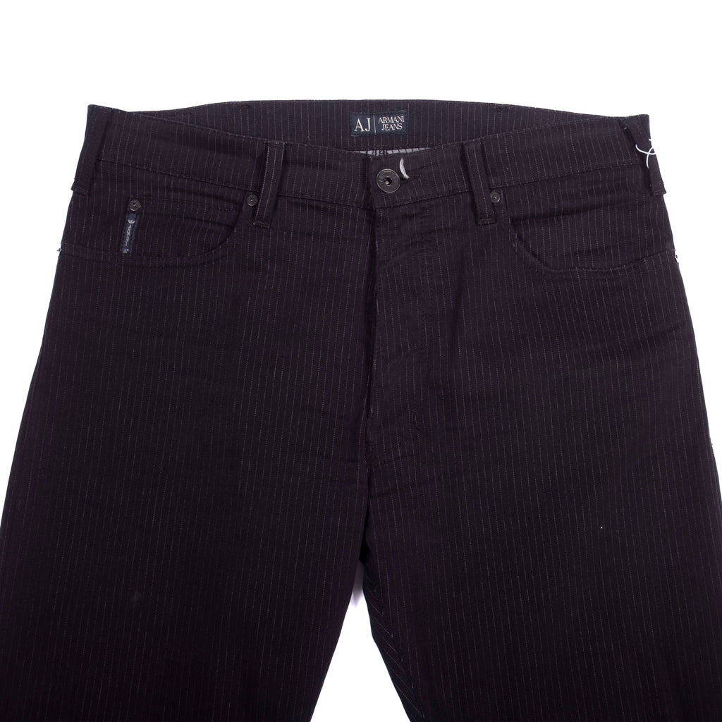 Armani Black Pinstriped 5 Pocket Trousers