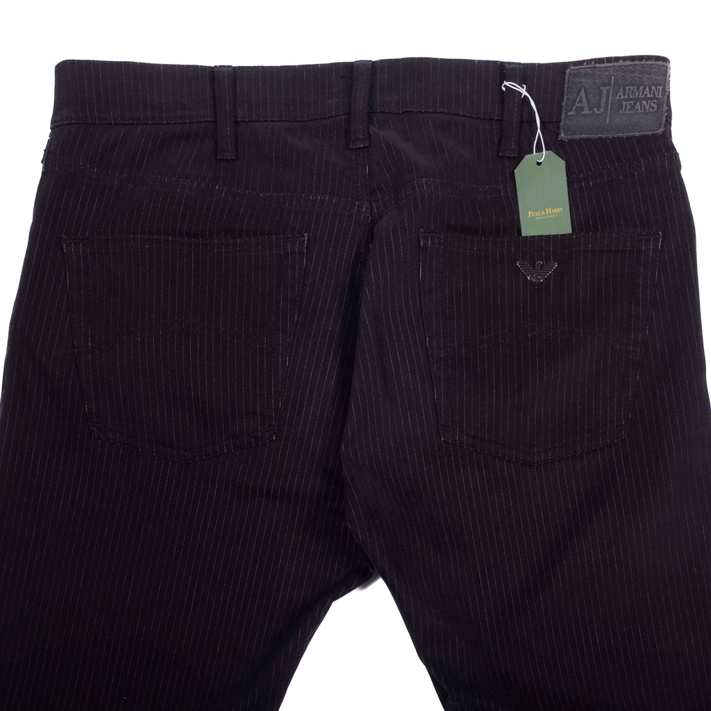 Armani Black Pinstriped 5 Pocket Trousers